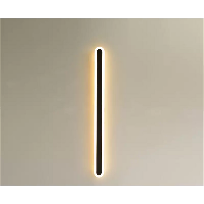 Simple and modern LED line wall lamp - Black warm light /