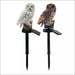 Solar Owl LED Light - White and Brown - Decorative Piece