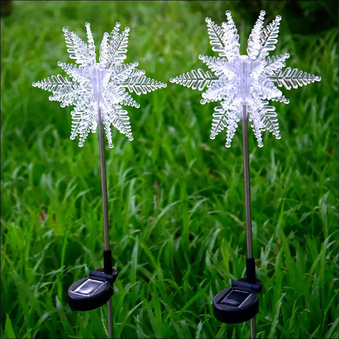 LED Solar Snowflake Light Outdoor Waterproof - Warm -