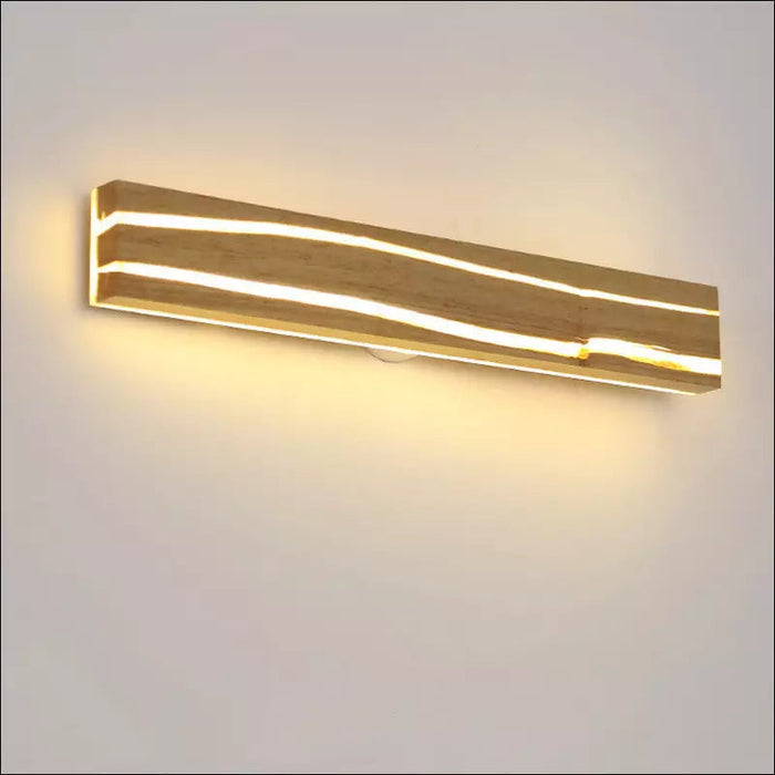 Solid Wood Striped LED Wall Lamp - 50cm 22w - Decorative
