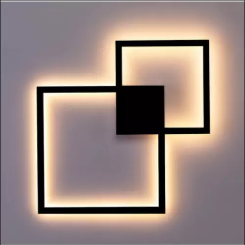 Square Combination Line LED Wall Lamp - 20W black -