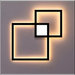 Square Combination Line LED Wall Lamp - 24W black -