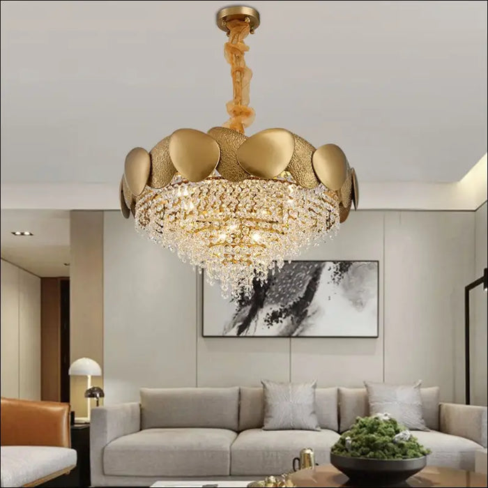 Stainless Steel Living Room Ceiling Crystal Chandelier -