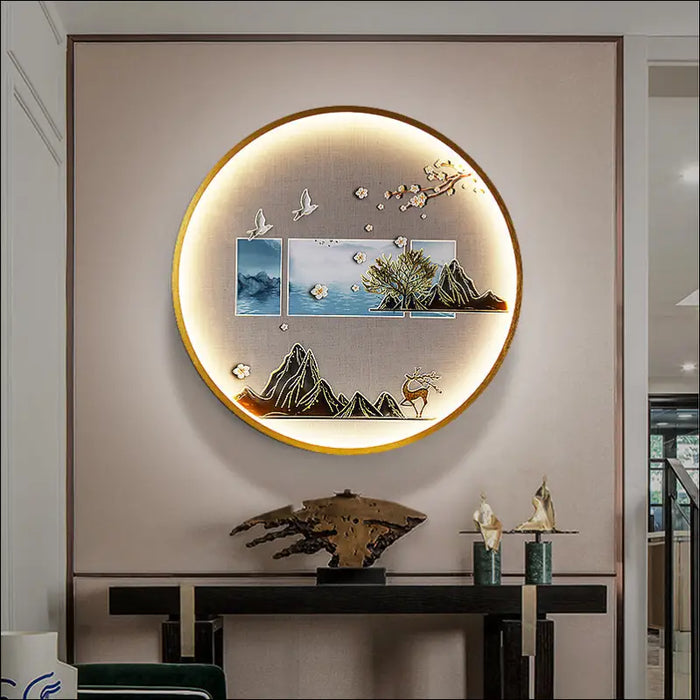 Three Dimensional Relief Entryway Decorative Painting Lamp