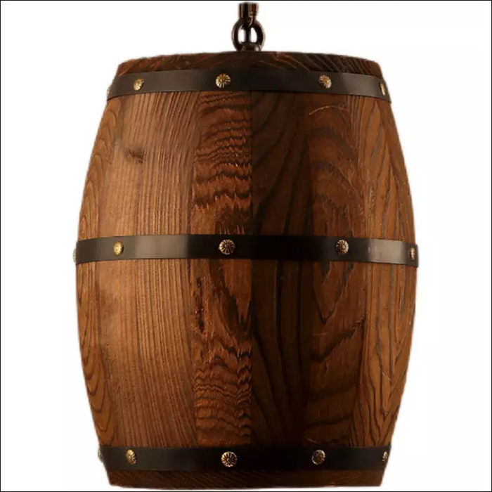 Wild West Wooden Barrel Bar Chandelier - Picture color /