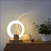 Wooden Art Circular Nordic Style Table Lamp - Decorative