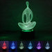 Yoga Meditator 3D Energy-Saving Table Lamp - Seven colors /